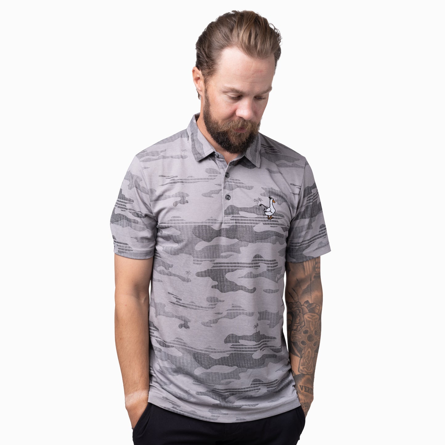 TravisMathew x DUCKHOOK - Heater Camo Polo